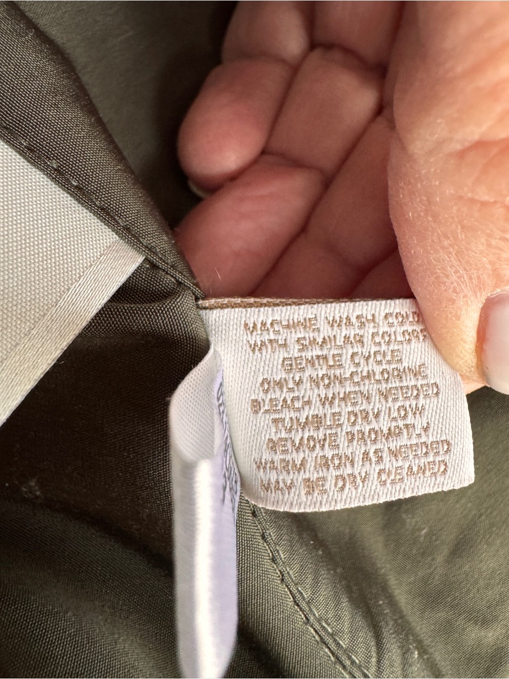 Chico’s olive green army style, draw string waist jacket. Chicos Size 0 (4) - Picture 10 of 13
